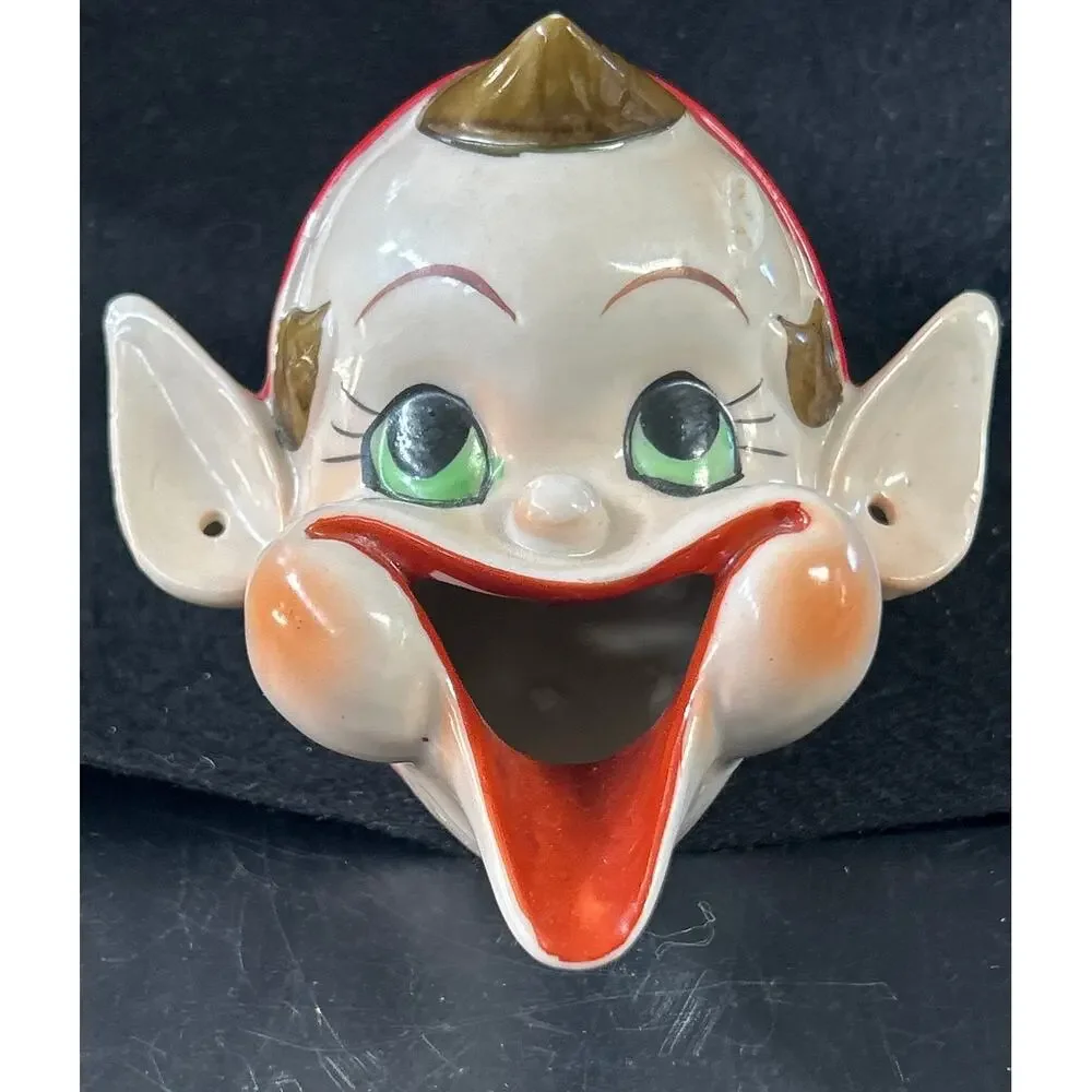 Vintage 1940s Pixie Head Tray Novelty Collectible Japan